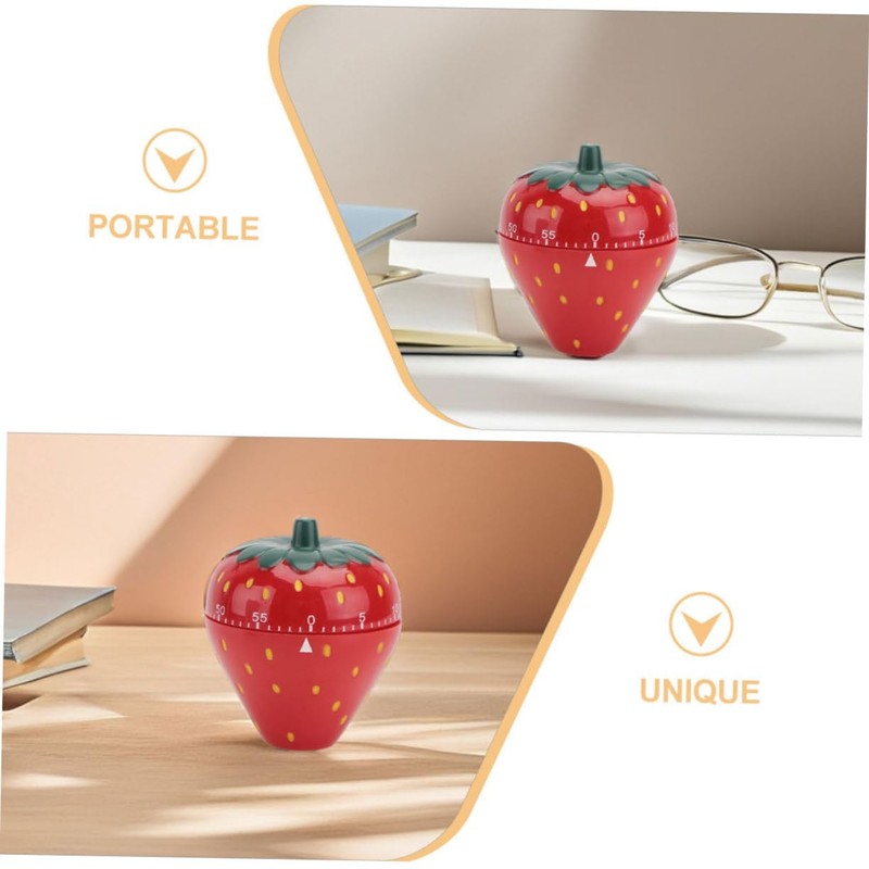 ULTECHNOVO Strawberry Shaped Mechanical Timer Manual Countdown Timer for Cooking