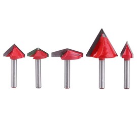 Socialme-EU 3D Tungsten Steel Woodworking CNC Milling Cutter Sharp V-Groove Cutting Tool End Mill 60/90/120/150 Degree 6 mm Shaft Reusable Packaging Socialme-EU (6 x 32 mm x 150°)