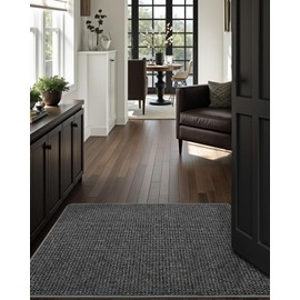 LUMI Door Mat, Non-Slip Indoor Outdoor Entrance, Fade Resistant Waterproof Doormat, Low Profile Easy Clean Entryway Mat, 23"x35", Grey Dot