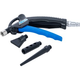 BGS 9413 Compressed Air Blow Gun with 3 Attachments