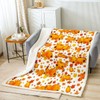 Homewish Autumn Pumpkin Blanket, Autumn Maple Leaves Blanket, Thanksgiving Throw,