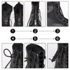 PH PandaHall 2 Pairs Leather Lace-in Boot Zipper Inserts, 6.9