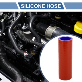 X AUTOHAUX Straight Coupler Silicone Hose 1.26" ID 5" Length 0 Degree Universal Car Silicone Hose Coolant Hose 4-Ply 5mm Thickness Air Intake/Turbo/Intercooler Piping Tube Red Blue 1 Pcs