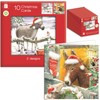 Tom Smith Giftmaker Pack 10 Square Christmas Cards 2 Festive