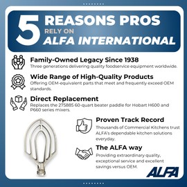 ALFA International 60-VB 60qts Flat Beaters/Paddles for Hobart Mixers