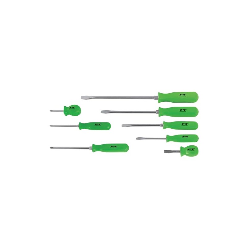 Performance Tool W904GN High Visible Screwdriver Set, 8-Piece, Green