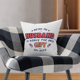 MUGFFINS HUSBAND Cushion Padding included - in English - I'm the only gift you need - Funny gift - Pillow: cover and filling 15.7x15.7 inches