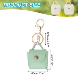 PATIKIL PU Leather Handbag Keychain, Coin Purse Keychain Earphone Pouch Coin Pouch Handbag Decoration Purse Charm Cute Pendant Keychain, Green
