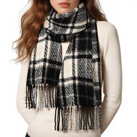 Reversible Plaid Winter Scarf for Women - Extra Large 79x25 Inch Soft Warm Blanket Scarf Wrap, Cozy Cashmere Feel Shawl, Cozy Gift for Her