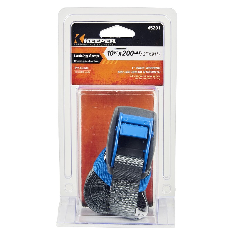 Keeper 45201 10' Pro Grade Lashing Strap, Blue