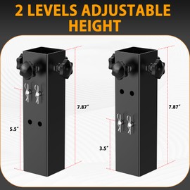 IRONDIY 4 Pack Table Leg Extenders,Adjustable Metal Square Folding Table Leg Risers,Folding Extensions for Square Straight Legs, (2 Levels Adjustable Height 3.5"/5.5")