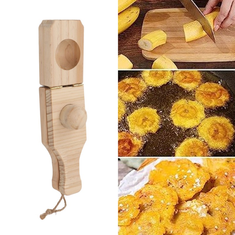 Banana Smasher Maker 2 in 1 Wooden Tostonera Plantain Press