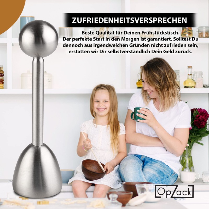 OpZack 1 x premium egg topper made of high-quality stainless