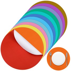 Yeaqee 120 Pcs Disposable Paper Placemats 12 Inch Round Paper Place Mats Blank Table Mats for Restaurant Catering Dining Weddings Birthday Table Baby Kids Birthday Parties (Multicolor)