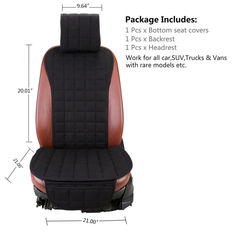 Suninbox Cooling Car Seat Covers,Cloth Seat Covers for Cars,Linen Car