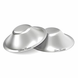 Silver Mamas Nursing Cups for Nursing, Silver Nipple Covers Breastfeeding, Silver Nursing Shields, Healing Cups, Newborn Essentials Must Haves, Soothe Sore and Cracked Nipples, Trilaminate (Large)