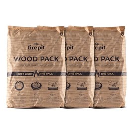 TIKI Wood Pack – 3-Pack Wood Pellets for Smokeless Fire Pits, Easy-to-Use Fire Pit Fuel for Outdoor Heating & Camping, 30+ Minute Burn Time, Made in The USA