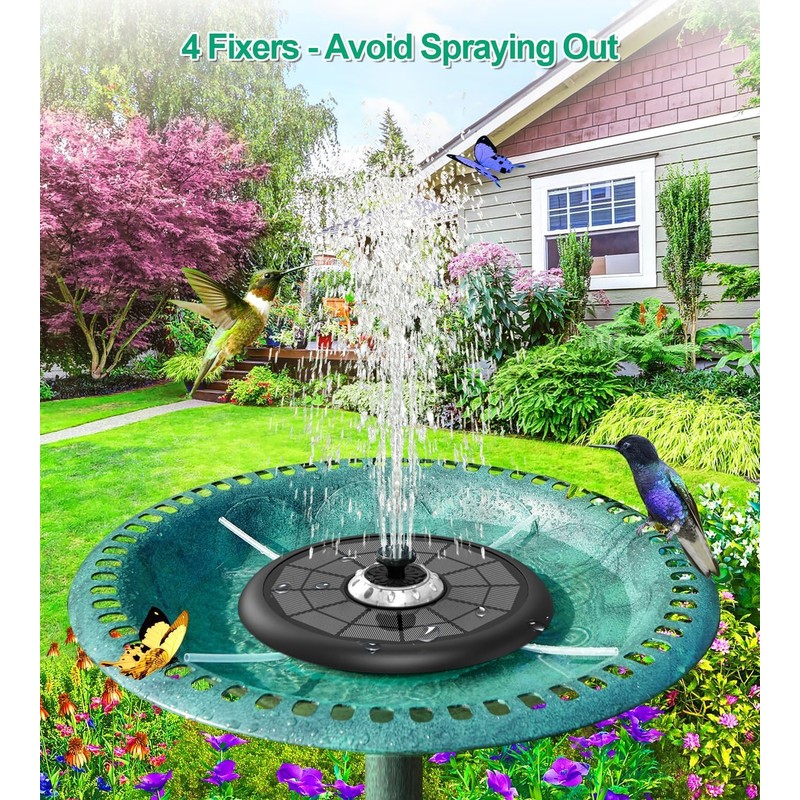 SZMP Powerful 5W Solar Powered Water Fountain for Bird Bath,
