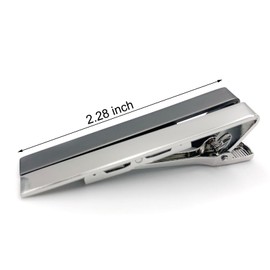 EYBDYB Elegant Tie Clips for Men – Classic Tie Bar Clip Set for Regular & Skinny Neckties – Secure Hold for Business, Weddings & Special Occasions – Stylish Gift for Him (2.28" x 0.24") (Black)