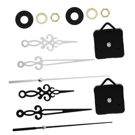 Mipcase 1set Silent Quartz Clock Movement Precision Clock Parts for DIY Projects Durable Mechanism with Black Silver Hands 2pcs