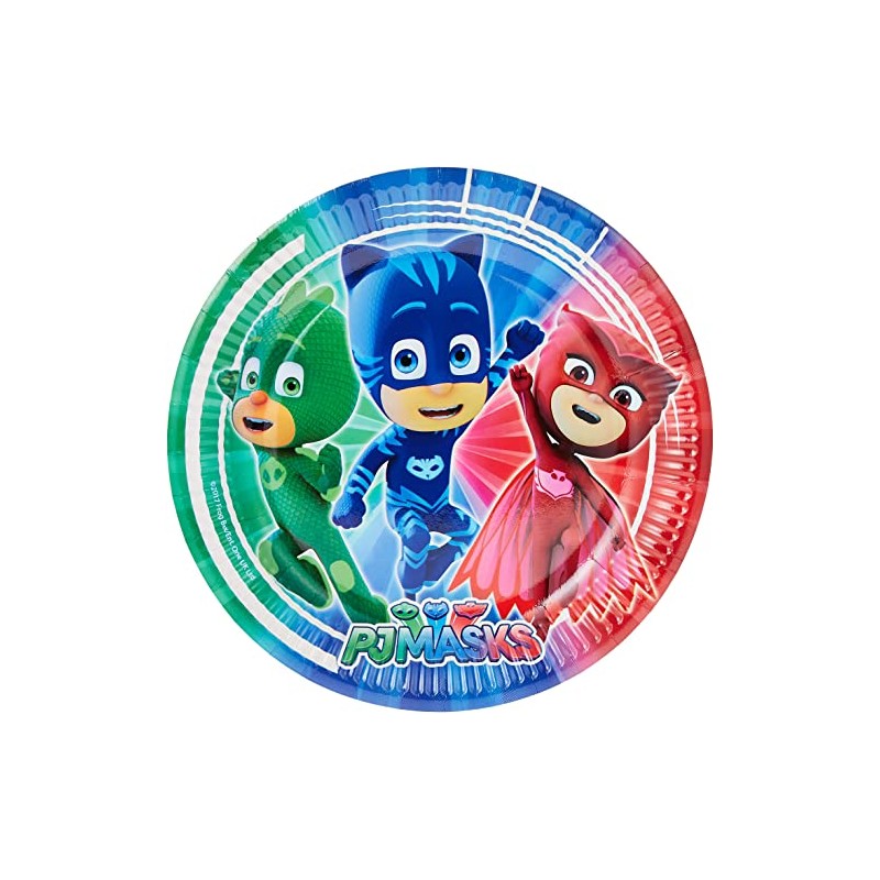 Procos 88630 - Teller PJ Masks, 8 Stück, Durchmesser 23