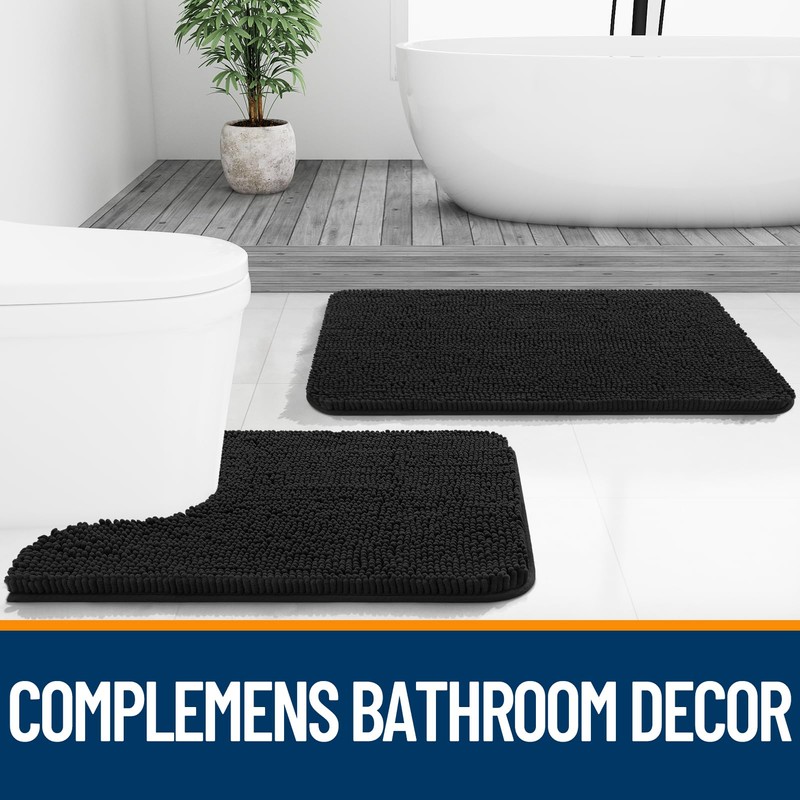 OLANLY Bathroom Rugs 59x35, Extra Soft Absorbent Chenille Bath Rugs,