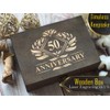 Golden 50th Anniversary - Engraved Wooden Box, Celebrate Half a