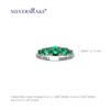 Silvershake 5-Stone Created Round Shape Nano Green Emerald White Gold