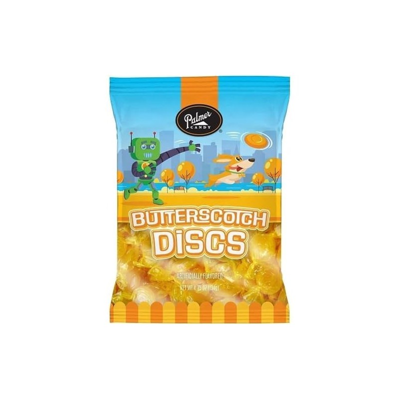 Palmer Candy Butterscotch Discs Candy, Individually Wrapped, 4.75 oz Bag