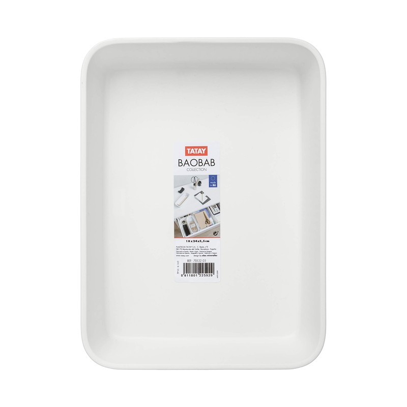 Tatay Drawer Organiser A5 Baobab, Polypropylene, BPA free, White. Measures