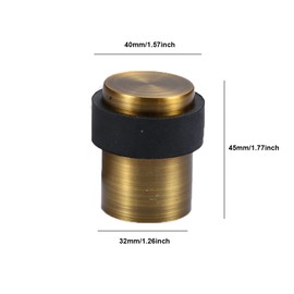 SEIWEI Door Stop, 45mm Heavy Duty Round Stainless Steel for Bedroom Bathroom Office with Rubber Buffer Ring(Yellow Bronze)