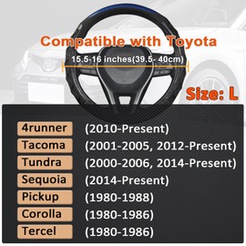 GIANT PANDA Steering Wheel Cover for Toyota, Tundra Sequoia,Tacoma(2012-Present), 4Runner,(2010-Present), Large Size - Black