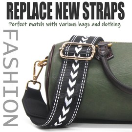 LROEZR Purse Shoulder Strap Replacement Adjustable Belt Crossbody Canvas Guitar Strap for Bag Handbags Wide 1.5 inch (Wide: 1.5"(3.8cm) Style - 1)