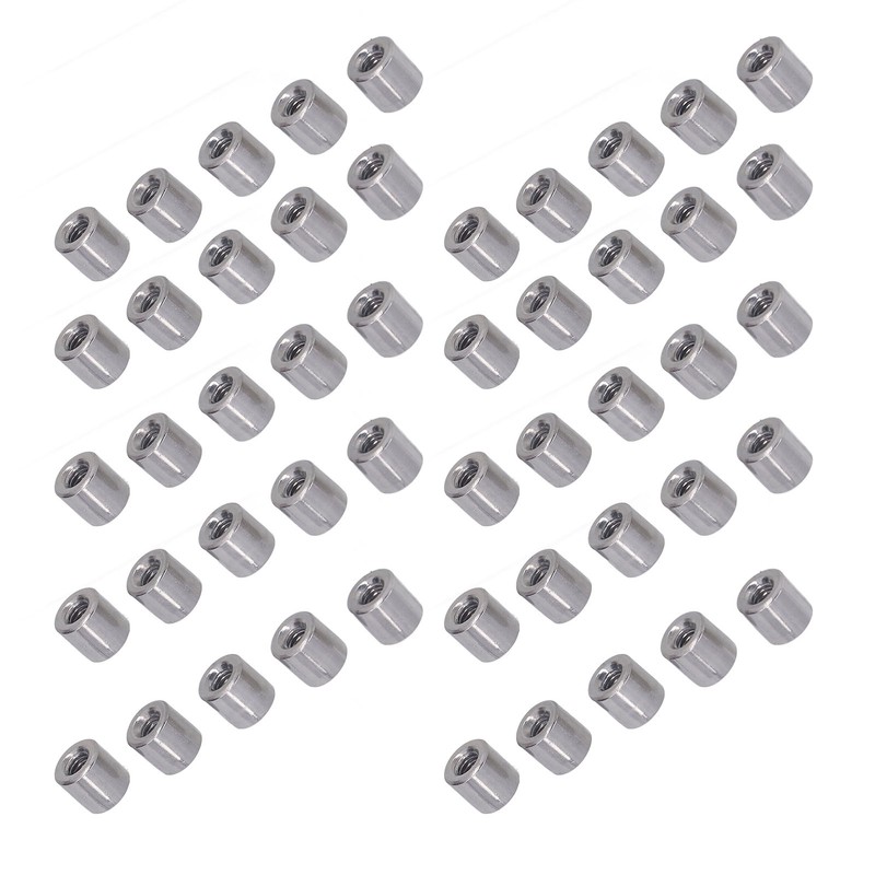50Pcs Coupling Nut Round M4 Stainless Steel Rod Connector Nut