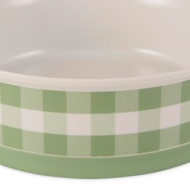 Bone Dry Ceramic Food Bowls, Non-Slip & Dishwasher Safe, Large Set, 7.5x2.4 Desert Sage Check