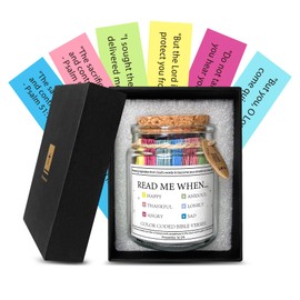 Bible Verse Jar, Read Me When Bible Verses Jar, 96PCS Bible Verses in a Jar, Prayer Jar, Hope Jar, Bible Jar, Glass Scripture Jar, Christian Religious Gifts, Faith Gifts, Inspirational Bible Gifts