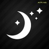 Crescent Moon and Stars Vinyl Decal Sticker | Half Moon