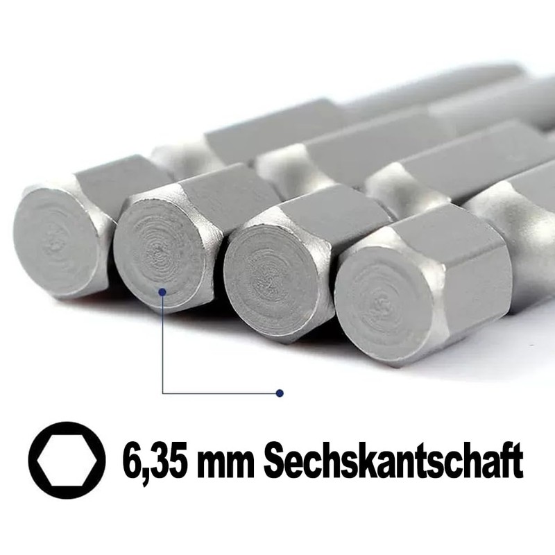 Saipor 10pcs 65mm Magnetic Square Screwdriver Bits S2 Steel Square