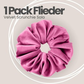 Leirinik Velvet Scrunchie Hair Scrunchie | 14 cm Lilac Purple Pack of 1 | Soft High-Quality Velvet Made of 100% Polyester | for Girls and Women - All Hair Types