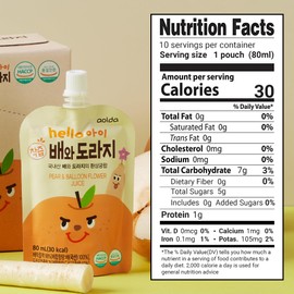Korean Pear and Bellflower Root Juice [ 배도라지즙 ] All Natural Juice For Kids, 2.7 Fl Oz Bags (Pack of 20)