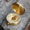 ANCLLO Camping Compass Metal Pocket Compass Copper Clamshell Compass Outdoor