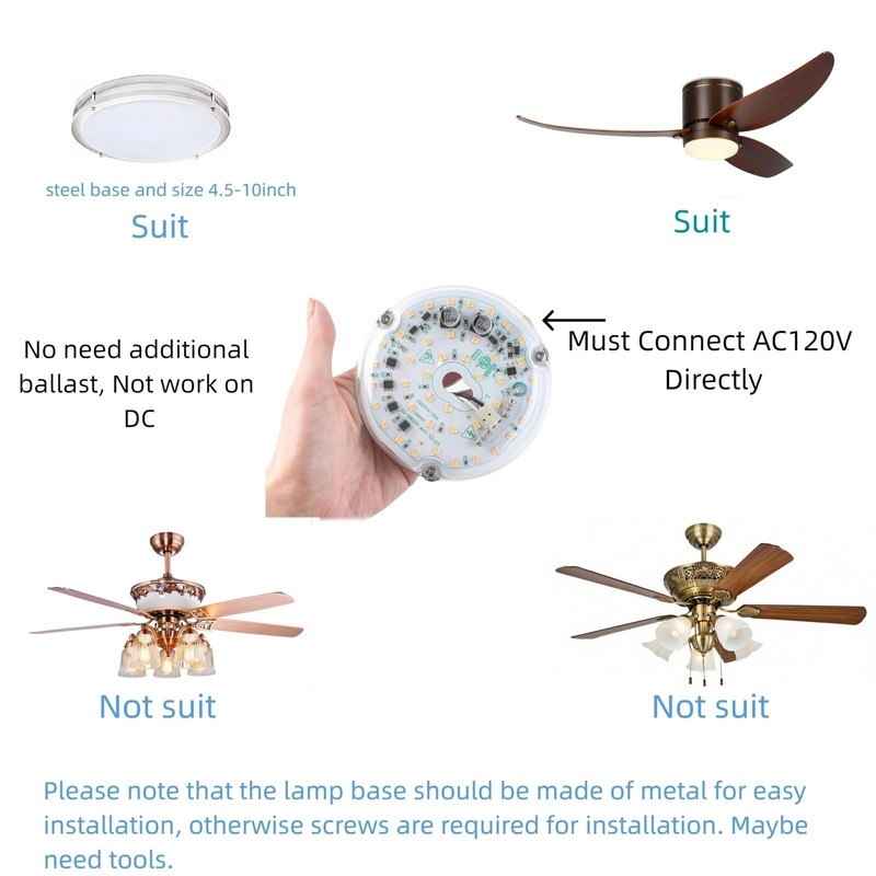 Ledytech 4 inch LED Retrofit Light Kit for Ceiling Fan