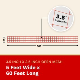 The Harvest Company Heavy Duty Trellis Netting, 3.5 Inch Mesh Garden Net Support for Vegetables and Flowers, 5 ft x 60 ft Roll