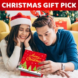 HAPPYPOP Christmas Gifts Stocking Socks - Secret Santa Socks Christmas Stocking Stuffers, Xmas Candy Gifts with Greeting Card