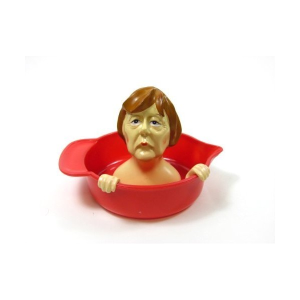Inkognito "Angie" Lemon Squeezer Made of Sturdy Casting Resin, Hand-Painted, Food-Safe Colours - Squeeze It! Diameter 12 cm, Height 10 cm • 40580-alt-1 Angela Merkel Lemon Squeezer Artist