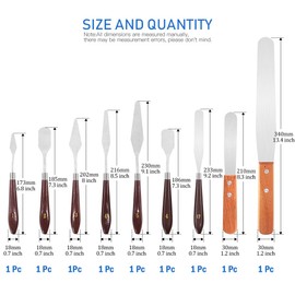 Glarks 9Pcs 3D Printer Accessories 3D Print Removal Tool Shovel Tool Set, Stainless Steel 3D Printer Spatula Palette Knife with Sturdy Wooden Handle to Remove Models from 3D Printers