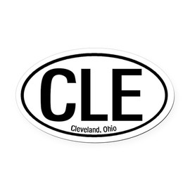 CafePress Cleveland, Ohio Oval Car Magnet, Euro Oval Bumper Magnet