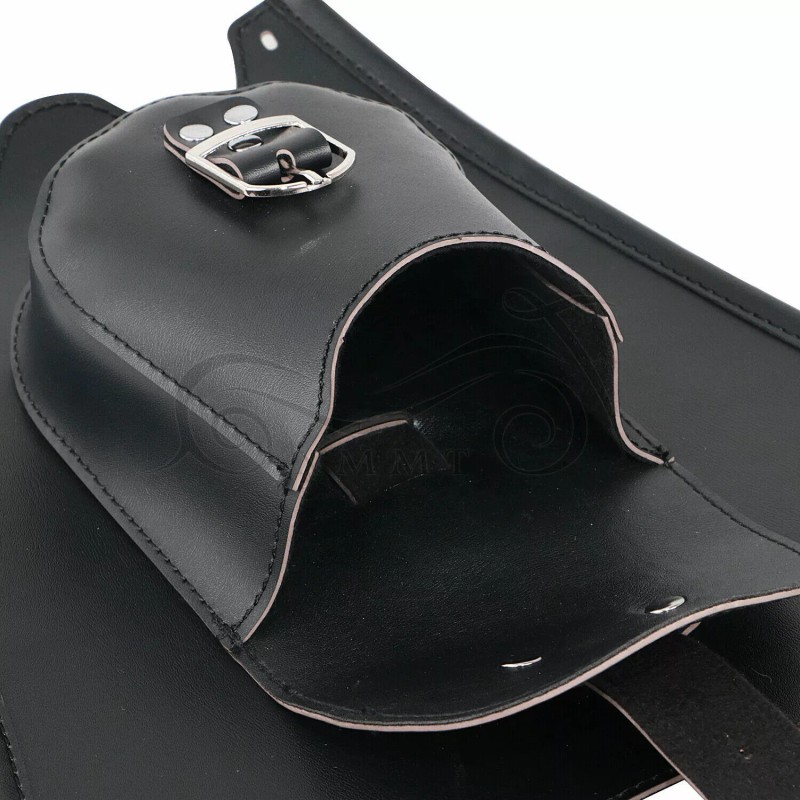 Generic Black Leather Gas Tank Bag Panel Cover Pad W/