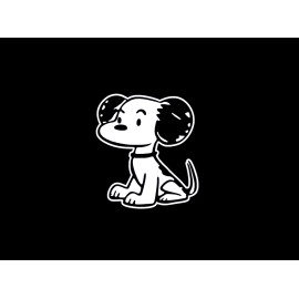 Unbranded 1950's Snoopy WHITE vinyl decal for car windows weatherproof 4 x 3.6" Made in US