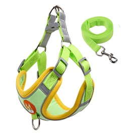 SonoReno Dog Vest Harness - Breathable adjustable vest harness with reflective strip and leash - Safe and lightweight - Easy to wear, suitable for cats, puppies